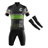  Kit Ciclismo Masculino Cannondale Manga Curta Dry Fit Uv+50