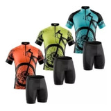 Kit Ciclista Infantil Be Fast Camisa Bermuda Conjunto Bike