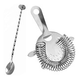  Kit Coador Strainer + Colher Bailarina Gin Cocktail Drinks 