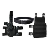 Kit Coldre Universal Robocop + Bornal De Perna + Cinto Na Cor Preto
