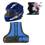 Kit Colete Cinto Segurança Infantil Para Motos + Capacete 