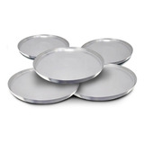 Kit Com 05 Peças Forma De Pizza Grande N 35 Em Alumínio