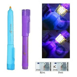 Kit Com 10 Canetas P/ Identificar Notas Dinheiro Falsas Cor Azul/roxo