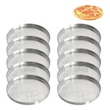 Kit Com 10 Formas Para Pizza Brotinho 20 Cm Em Alumínio