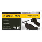 Kit Com 10 Luvas Tam M Black Profissional Latex Marco Boni