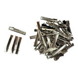 Kit Com 100 Bico Pato Presilha Jacaré 4,0 Cm Cor Prata