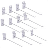 Kit Com 100 Ganchos Para Painel Canaletado - Aço Zincado, 10cm, Prata - Ideal Para Exposição De Produtos - Marca Lorben