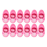 Kit Com 12 Cola Em Fita Pentel 6mm X 12m Escolar Artesanato Cor Rosa