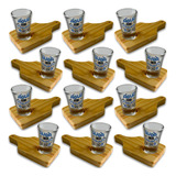 Kit Com 12 Tabuas Servir Drink Incluso 12 Copos Shot Tequila