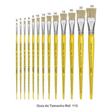 Kit Com 13 Pincéis Condor Série 115 - Tamanhos 0 Ao 24