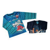 Kit Com 2 Camiseta M/l Sobreposta Infantil 100%algodão Tam 1