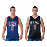 Kit Com 2 Regata Camiseta Basquete Treino Masculino