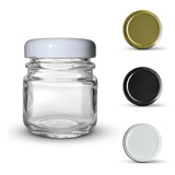 Kit Com 24 Potinhos De Vidro 40ml + Tampa Metálica E Lacres Cor Branco