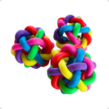 Kit Com 3 Bolinhas De Brincar Para Pets Filhotes Mordedor Cor Colorido