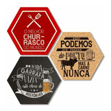 Kit Com 3 Placas Em Mdf - Cerveja - Bar - Churrasco