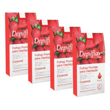 Kit Com 4 Caixas Folhas Prontas Corporais De Morango 80 Un
