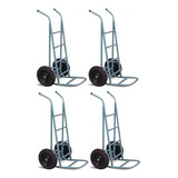 Kit Com 4 Carro Armazém 300 Kg - Pneu Câmara - Metalpama