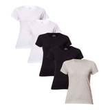 Kit Com 5 Camisetas Básicas Feminina Hering