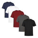 Kit Com 5 Camisetas Masculina 100% Algodão Fio 30.1 Atacado