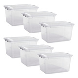 Kit Com 6 Caixa Multiuso Organizadora Brinquedos 35l