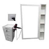 Kit Com Bancada/espelho E Carrinho Auxiliar Para Salão