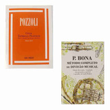 Kit Com Pozzoli Guia Teórico-prático Parte 1 E 2 Para Ensino Do Ditado Musical + P.bona Método Completo De Divisão Musical