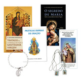 Kit Combo Consagração De Nossa Senhora Aparecida Pulseira + Livreto Com Todas As Orações Diárias + Tratado Da Verdadeira Devoção À Santíssima Virgem + O Segredo De Maria + Escapulário - Devoção