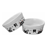 Kit Comedouro E Bebedouro De Porcelana 300ml Várias Cores