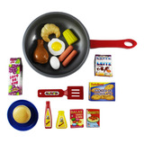 Kit Comida Comidinha Infantil Frigideira Gourmet - 18 Peças