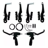 Kit Completo Freio V-brake Nylon Dianteiro E Traseiro Bike