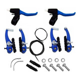 Kit Completo Freios V-brake Nylon Bicicleta Aro 16 20 24 26 Cor Azul