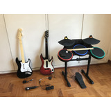 Kit Completo Instrumentos Guitar Hero E Rock Band - Ps3