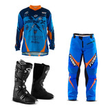 Kit Completo Roupa Calça Camisa Insane + Bota Motocross