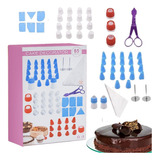 Kit Confeiteiro 65 Pç Confeitar Bolo Cupcake Pasta Americana