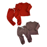 Kit Conjunto Infantil Canelado Camiseta Calça Roupa Infantil