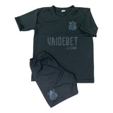 Kit Conjunto Infantil Corinthians Preto 2024