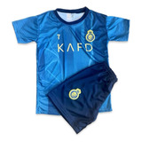 Kit Conjunto Infantil Do Al Naser Azul Cristiano Ronaldo 