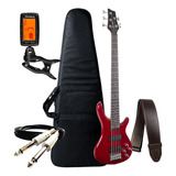 Kit Contra Baixo 5 Cordas Giannini Gb205a Ativo + Acessórios