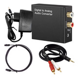 Kit Conversor De Audio Digital Optico Para Rca Audio + Cabos