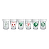 Kit Copo Americano 190ml Com 6 Palmeiras Futebol Allmix