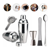 Kit Coqueteleira 5 Peças Inox Cor Prateado