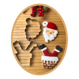 Kit Cortadores Biscoito Natal Papai Noel Chaminé 8cm