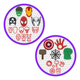 Kit Cortadores Vingadores Máscaras Itens Completo Pasta 5cm