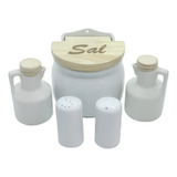 Kit Cozinha 5 Pçs -2 Galheteiros, Sal, Palito+saleiro Parede