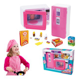 Kit Cozinha Microondas Geladeira Infantil Brinquedo Completa
