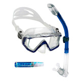 Kit Cressi Pano 3 & Dry & Anti-fog Cor Azul-escuro