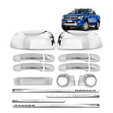 Kit Cromado Ranger 2013 2014 2015 + Frisos Inf Lateral Slim