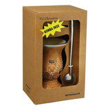 Kit Cuia Bomba Cano Liso Chato Inox Trabalhado Promate