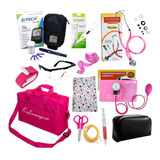Kit Da Enfermagem Rosa Pink Luxo 12 Itens Material De Bolso 
