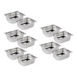 Kit De 10 Cubas Gastronômicas Sem Tampa Inox 1/4 150mm